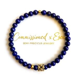 Lapis & 14k Yellow Gold Bubble Station Bracelet